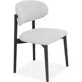 Clover Dining Chair in Dark Oak Finish & Neutral Fabric (Set of 2)